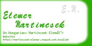 elemer martincsek business card